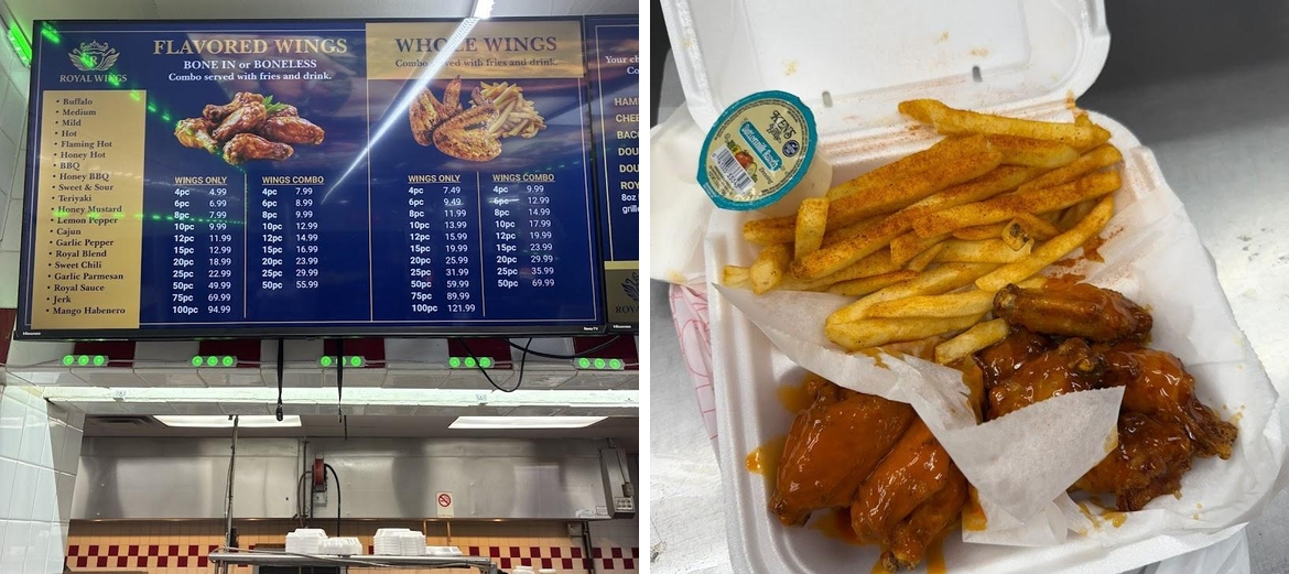 Royal Wings Menu
